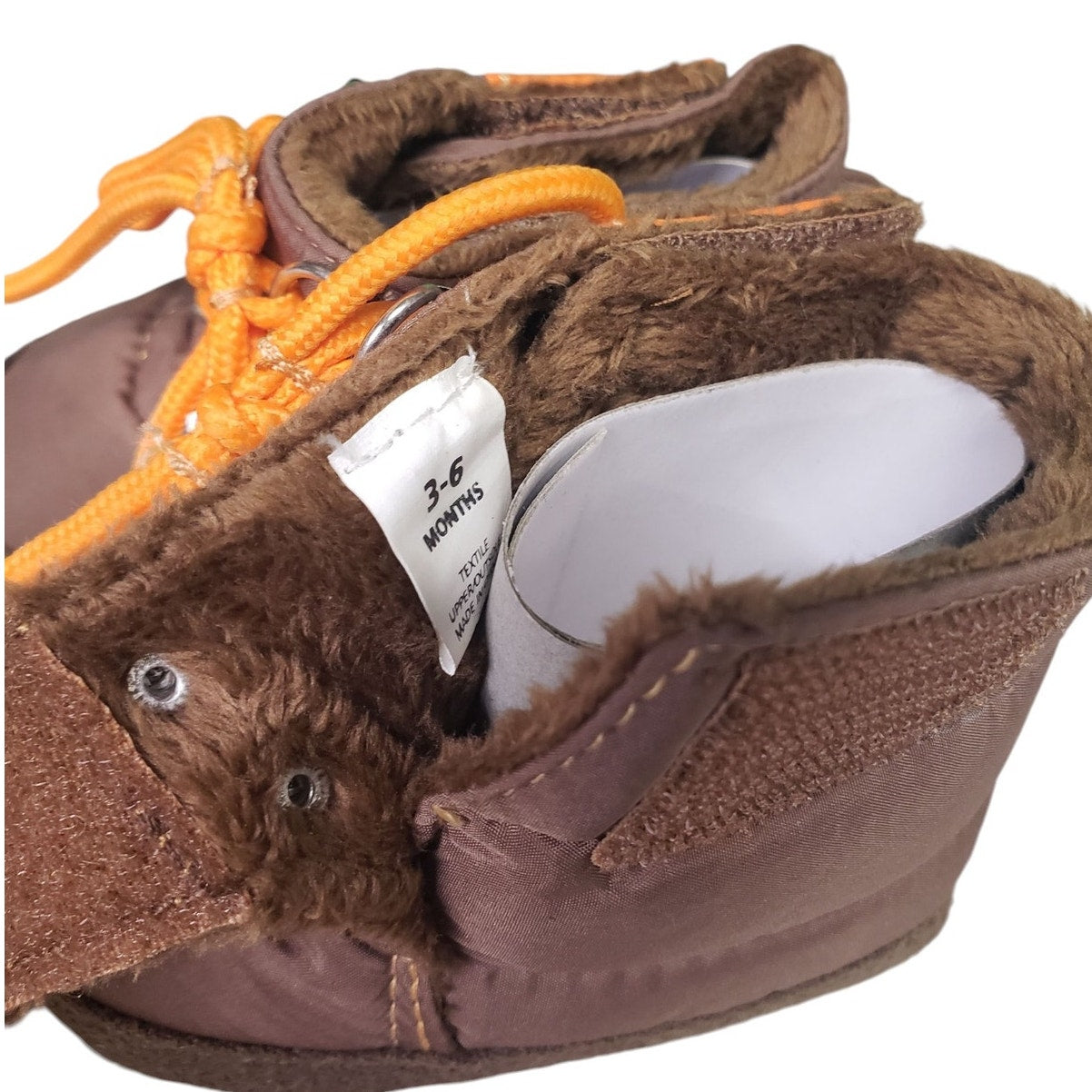 Rising Star Baby Size 1 (3-6 Months) Brown w/ Orange Laces Pre-Walker Boots