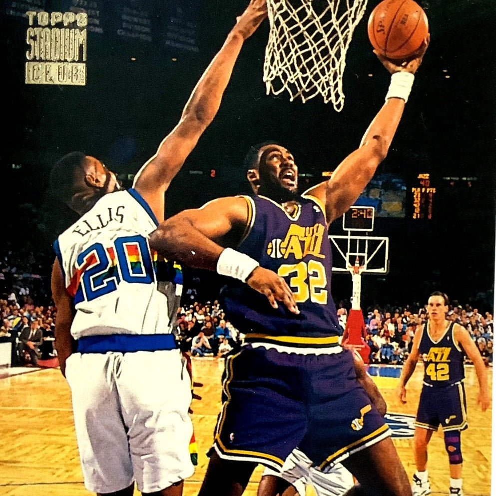 Karl Malone, Utah Jazz, 1993 Topps Stadium Club Collector's Card 125, EXC