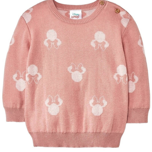 Baby Girls' Disney Minnie Mouse & Friends Pullover Sweater - Pink 3-6M