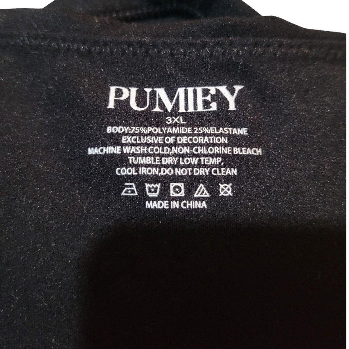 PUMIEY Square Neck Long Sleeve T Shirts Slim Fit Tops Basic Tee Smoke 3XL