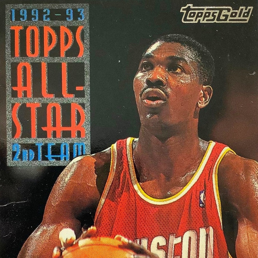 Hakeem Olajuwon, Rockets, 1993 Topps Gold, All-Star 2nd Team, NBA Card 116, EXC