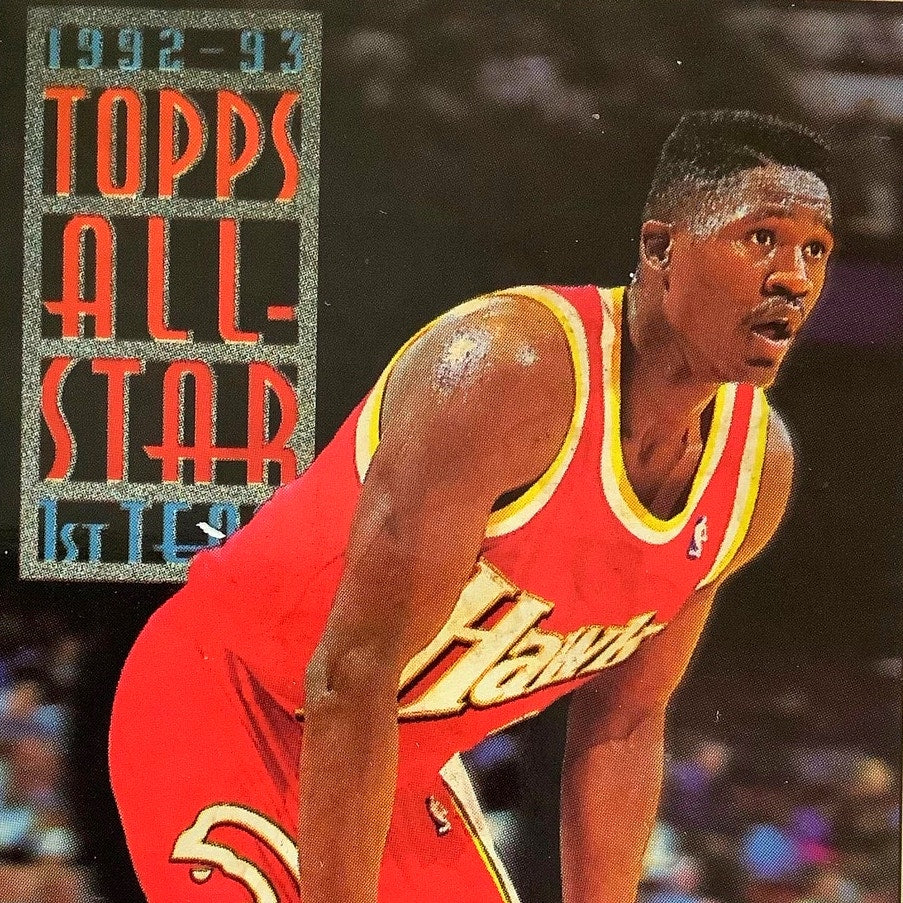 Dominique Wilkins, Hawks, 1993 Topps '92-93 All-Star 1st Team Card 103, EXC