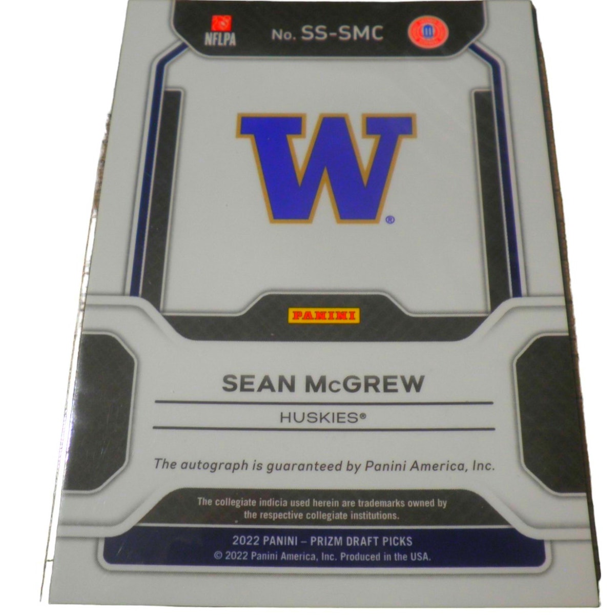 RB Sean McGrew Signed Panini Prizm Sensational Signatures, 2022 Draft Picks