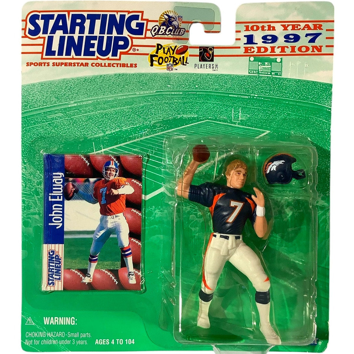 1996 Starting Lineup John Elway / Denver Broncos Figure & Exclusive Trading Card