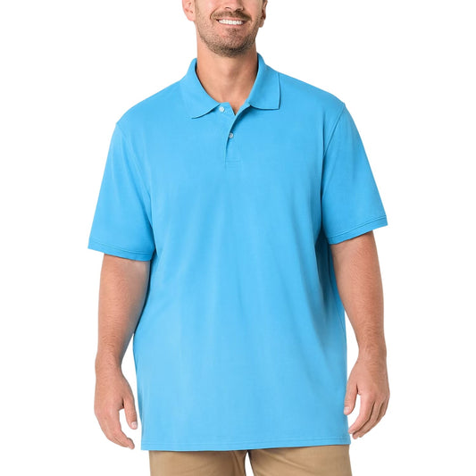 St. John's Bay Big &Tall Mens Regular Fit S/S Polo Shirt, Azure Blue, 2XLT