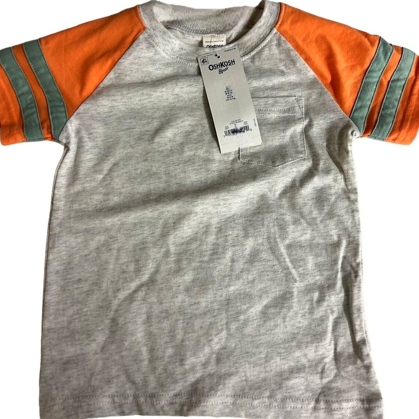 OshKosh B'gosh Toddler Boys' Knit Colorblock S/S Henley T-Shirt - Orange 2T