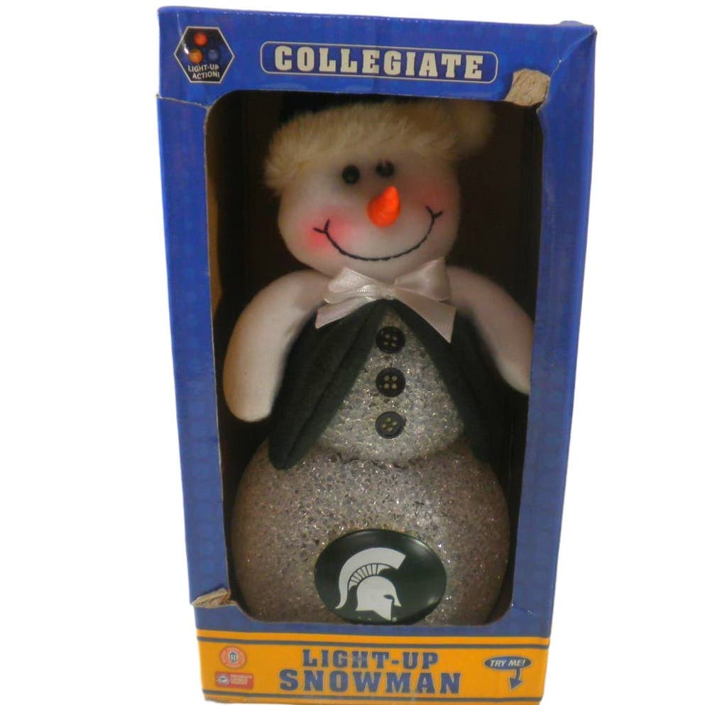 NCAA BIG 10 Michigan State Spartans 10" Light-up Tabletop Snowman Tabletop Decor