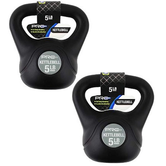 2 Pro Strength 5 lb Kettlebells Portable Ergonomic Endurance & Strength Training