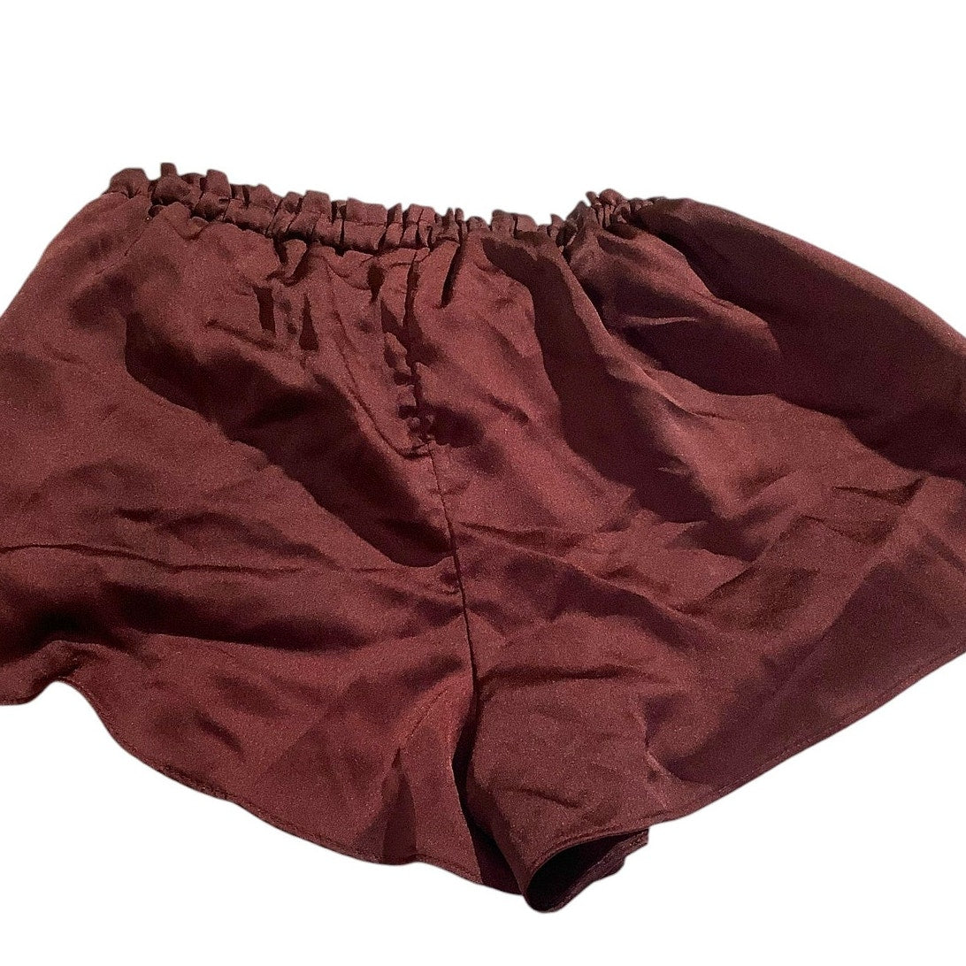 Abercrombie & Fitch XS Satin Sleep Pants, Brown, Slash Pockets, EUC