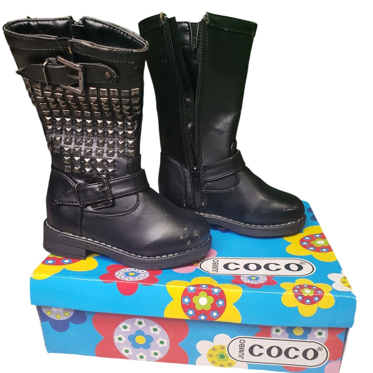 Coco Jumbo Studded Biker Style Boots Size 6 Toddler Boys/Girls, NWT