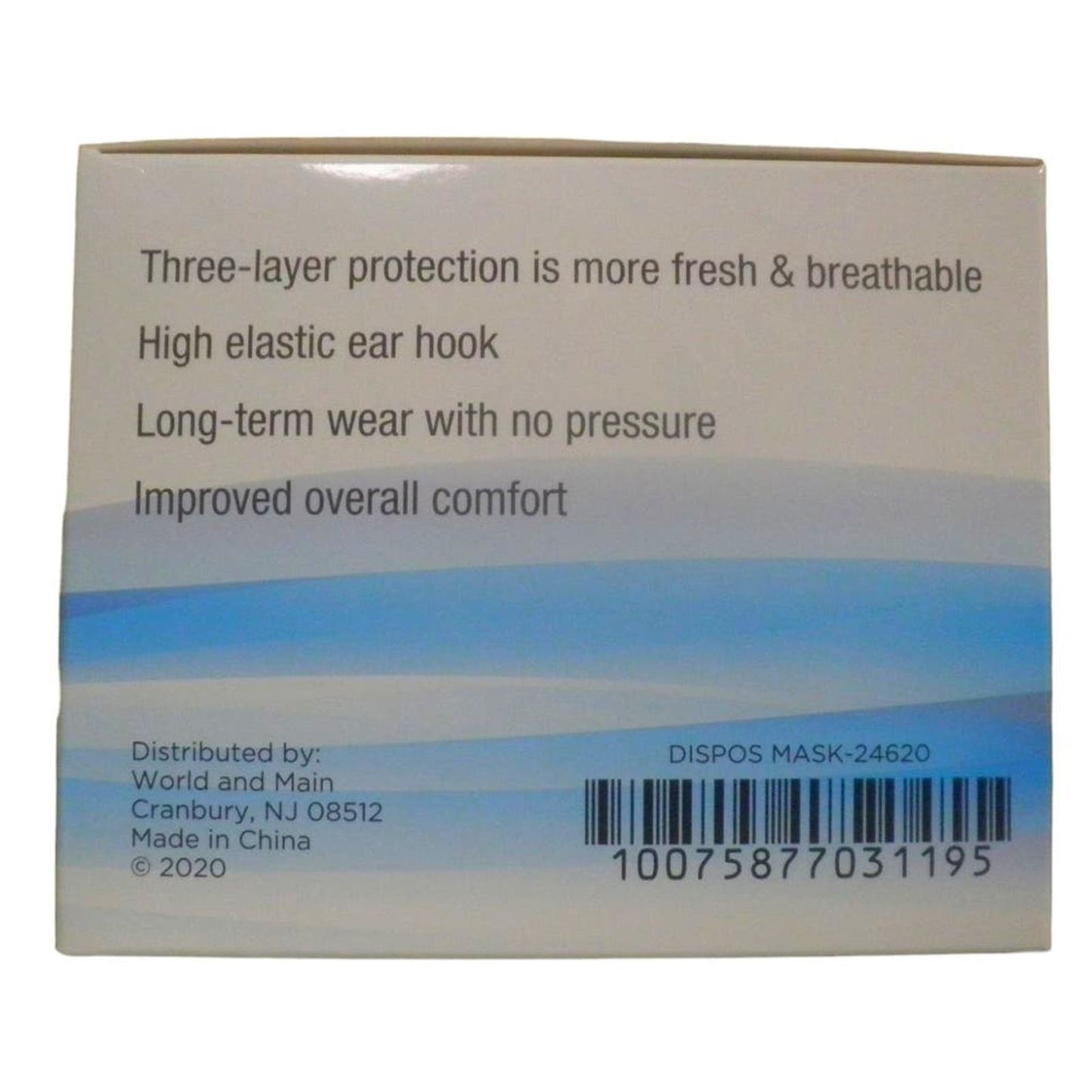 Comfort Zone Clean 240-PK Disposable Safety Mask, 24 x 10-PKS 3-Layer Protection  [Local Pickup for Multiple Cases at $10 per case]