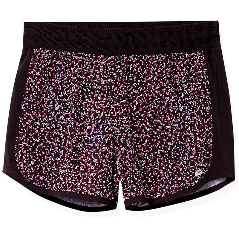 Women's 4" Stretch Woven Running Short, Black Confetti Print, XX-Large