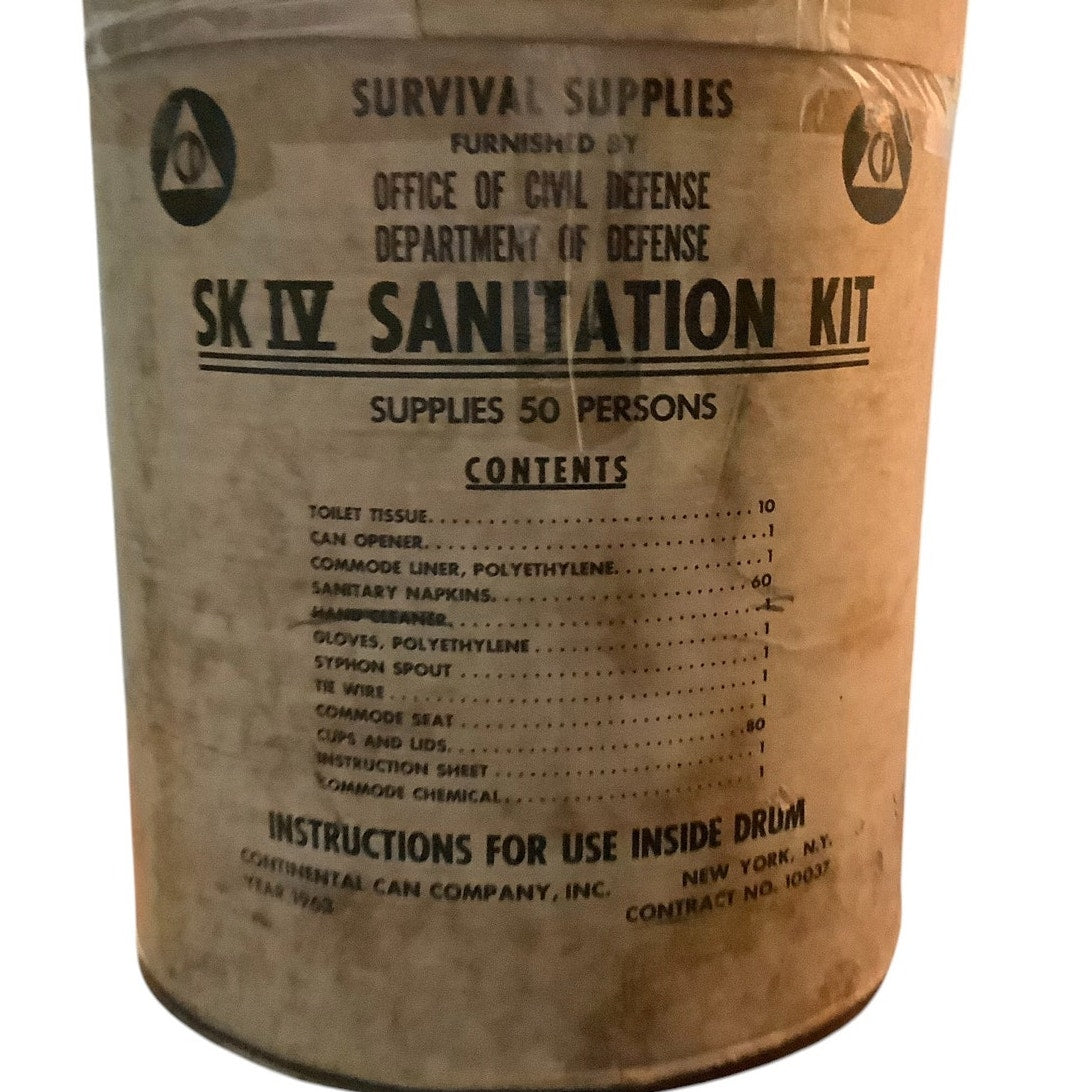 VTG 1963 50-Person Survival Supplies, SK IV Sanitation Kit, Civil Defense / DOD - Local Pickup $100