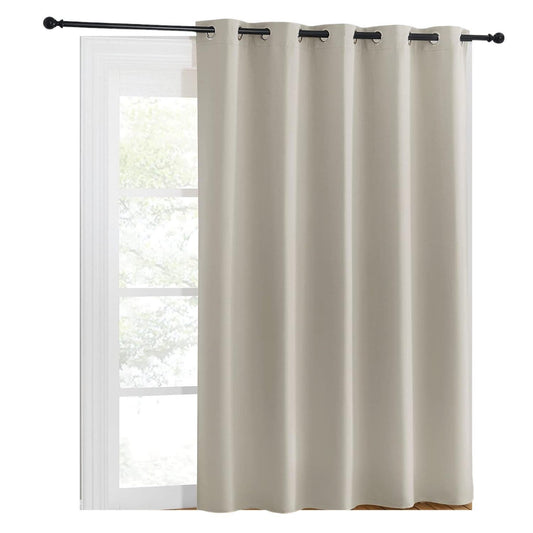 Blackout Natural Beige Curtain Panel, 66"W x 84"L, Thermal Insulated, 3 layers