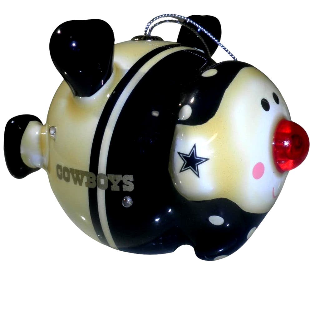 Dallas Cowboys NFL Licensed LED Santa and Snowman Christmas Ornaments