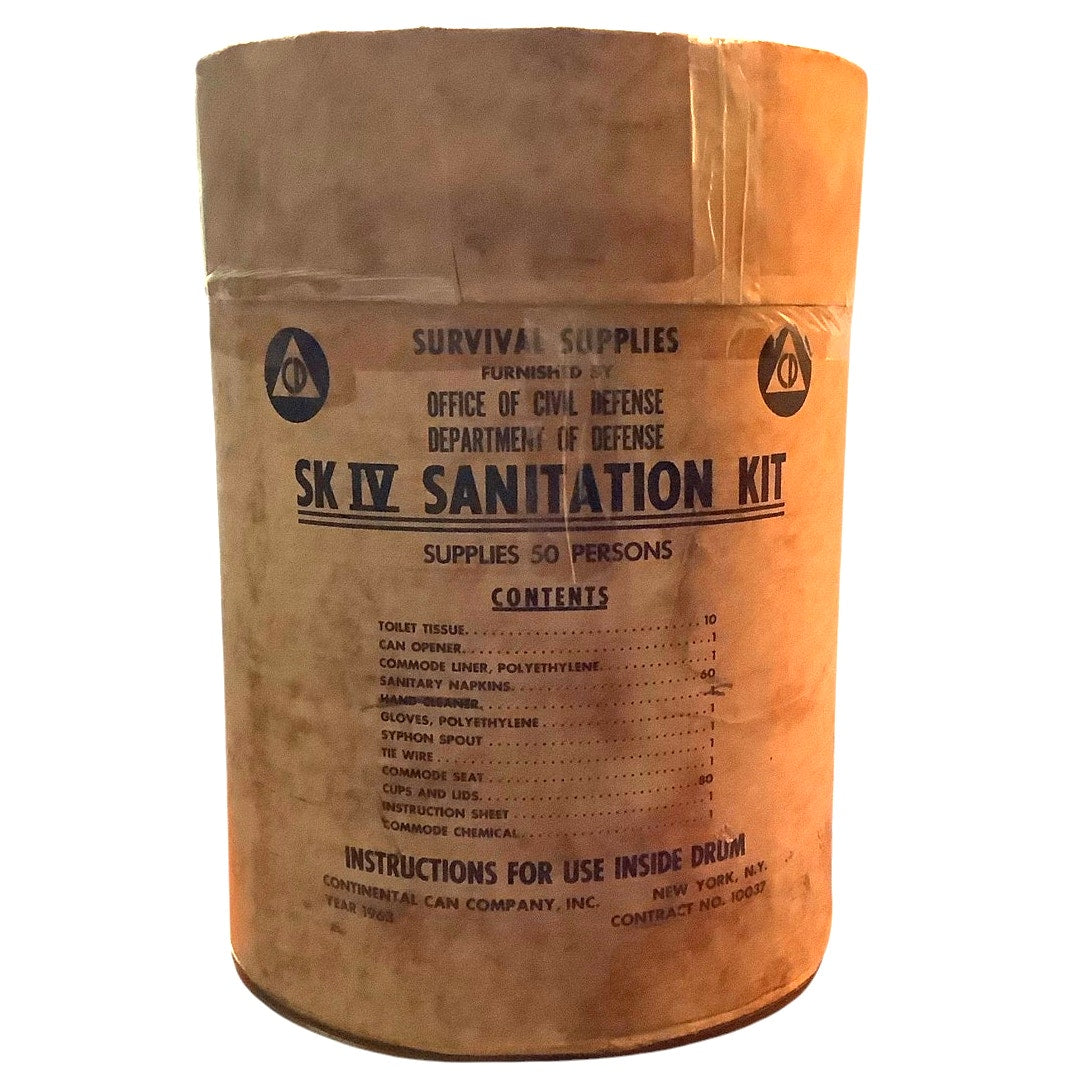 VTG 1963 50-Person Survival Supplies, SK IV Sanitation Kit, Civil Defense / DOD - Local Pickup $100