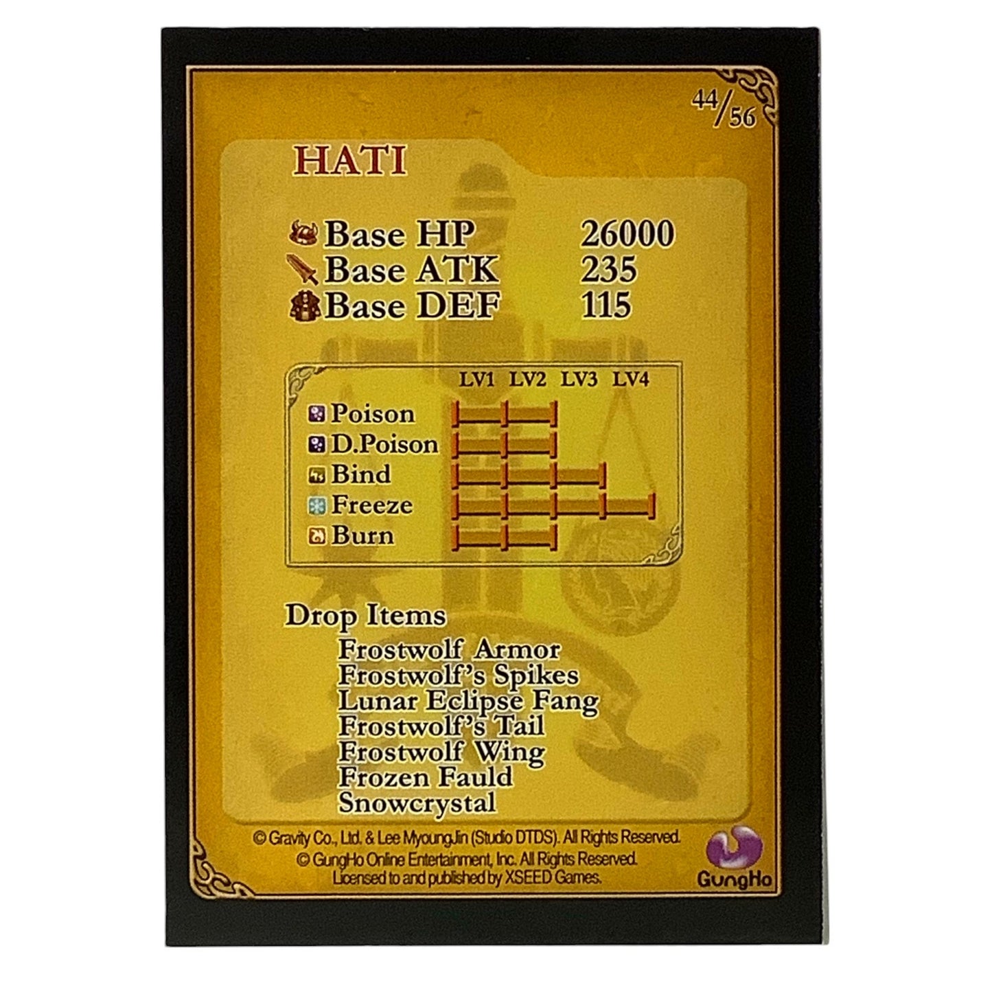 Ragnarok Odyssey Game Card 44/56, HATI, by XSeed Games