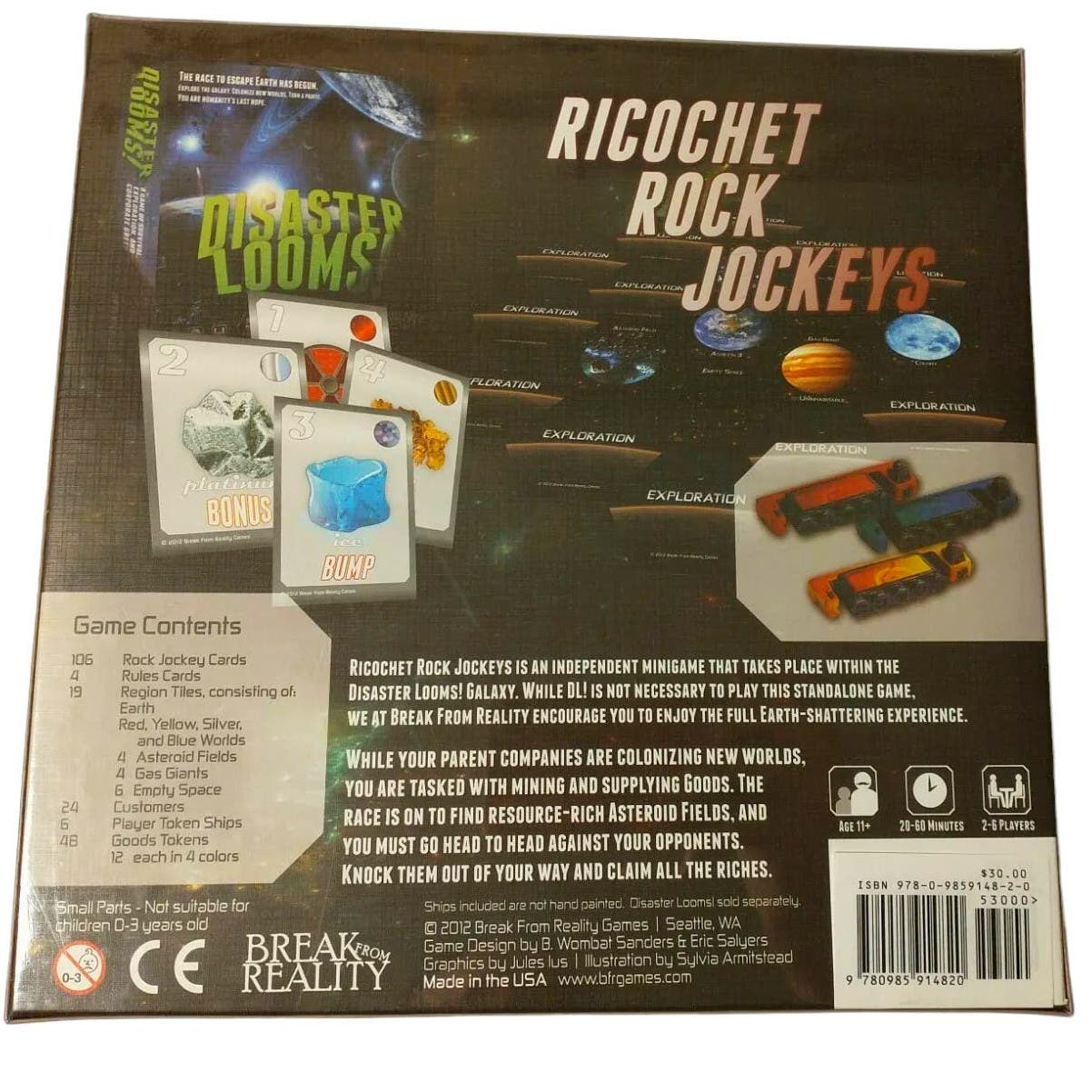 Break From Reality Games- Ricochet Rock Jockeys, Ages 11+, 2-6 Players