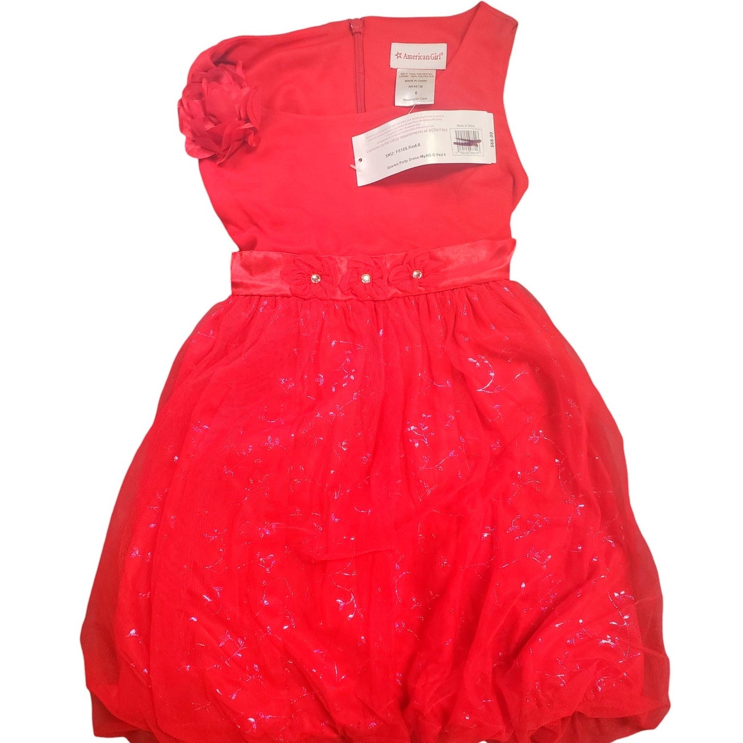 American Girl, Sparkling Twinkle Party Dress, Red, Size 6 , NWT