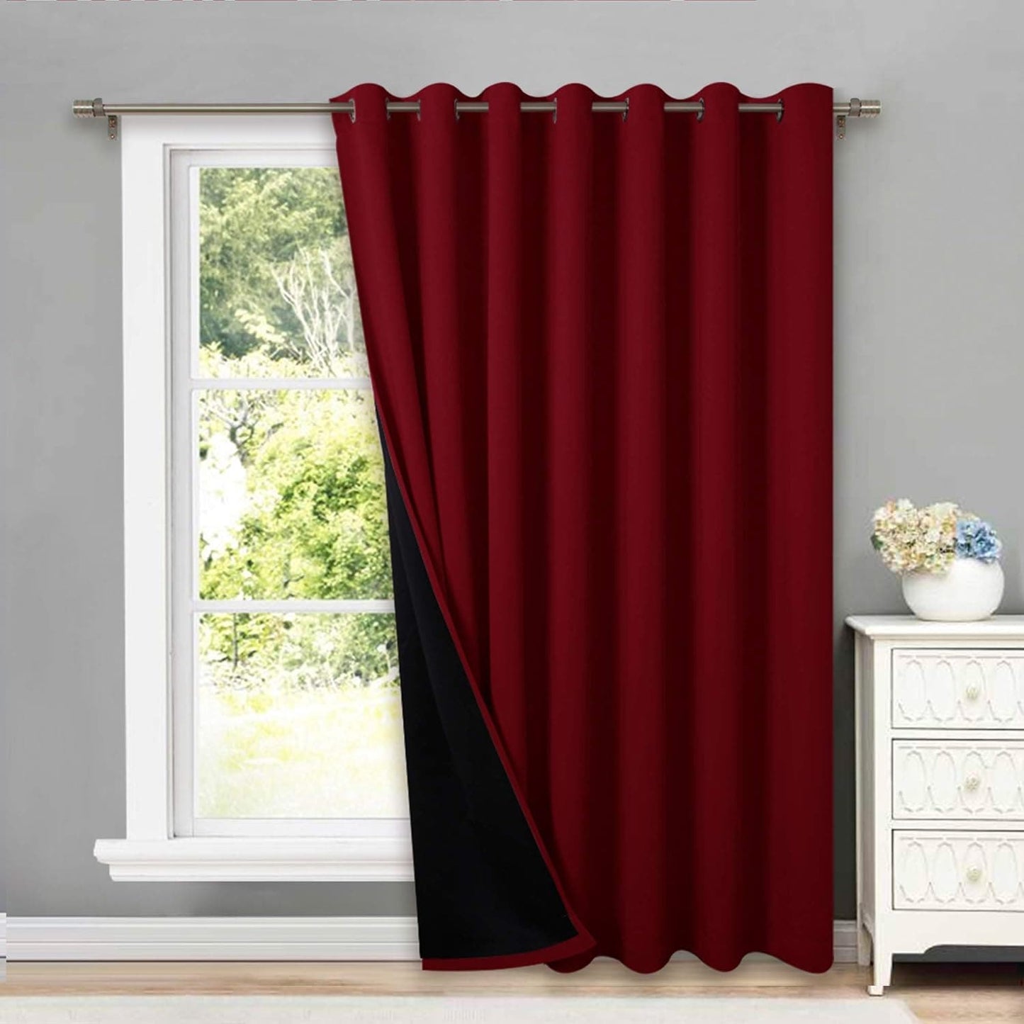 Thermal Insulated 100% Blackout Drape, 1 Panel, 100"W x 84"L, Large Window/Patio