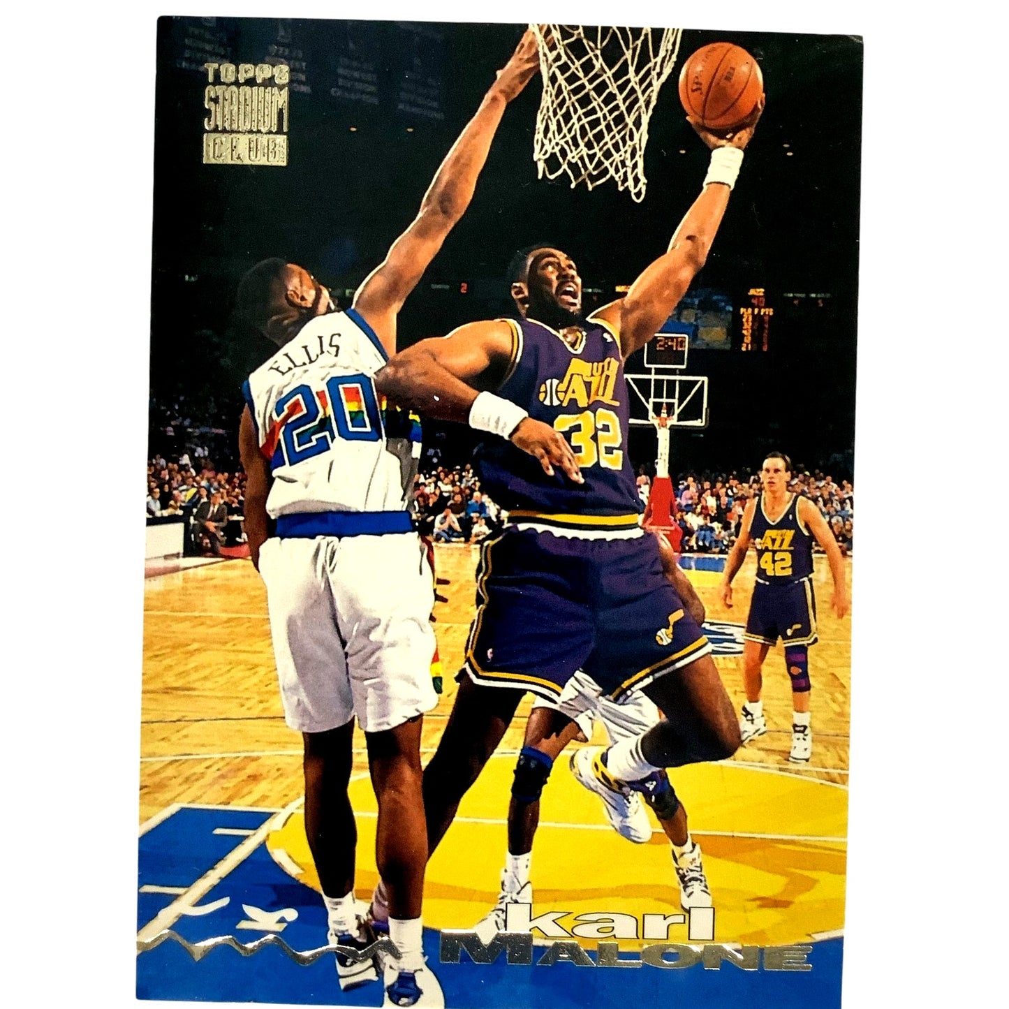 Karl Malone, Utah Jazz, 1993 Topps Stadium Club Collector's Card 125, EXC