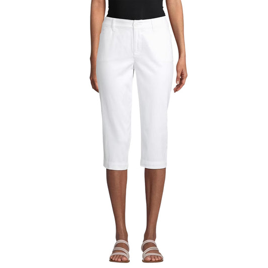 St. John's Bay Petites Secretly Slender Mid Rise Capris, White, 10P