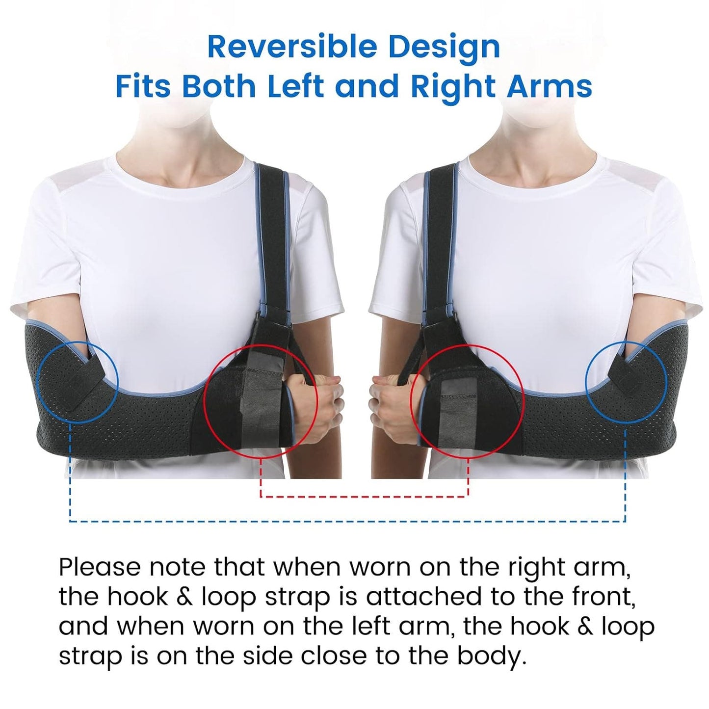 Velpeau Arm Sling Shoulder Immobilizer - Rotator Cuff Support, Medium