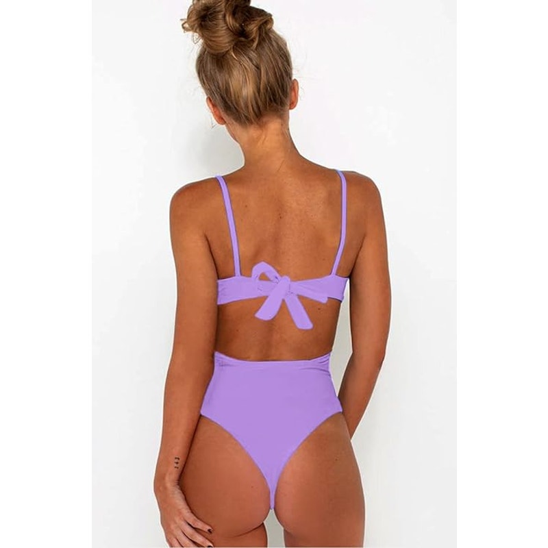 Sexy Criss Cross High Waisted Cut Out One Piece Monokini Swimsuit, L NWOT