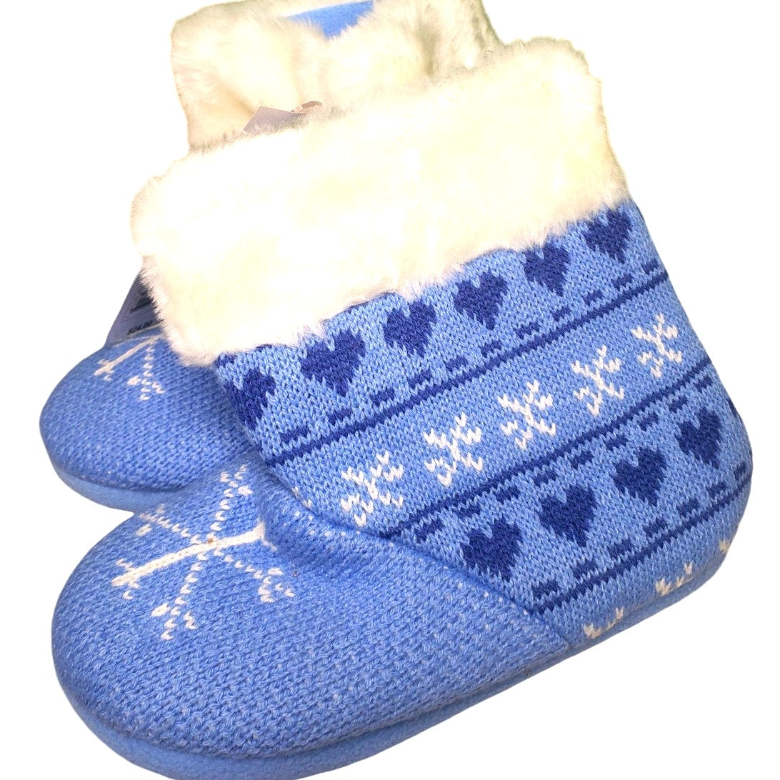 American Girl Blue Polar Bear Fleece Lined Knit Booties, Size S (1-3)