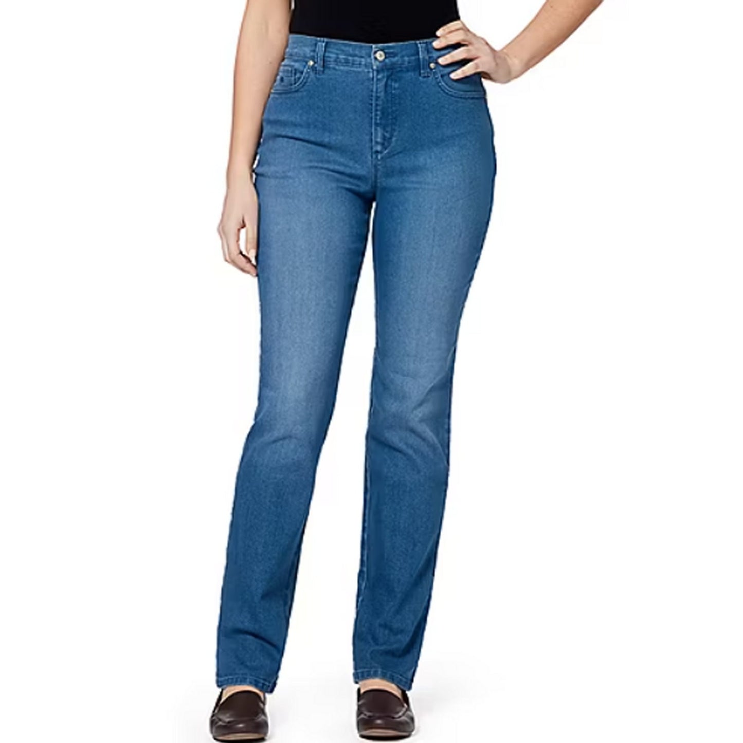 Gloria Vanderbilt Amanda Classic Women's Straight Denim Blue Jeans, Size 10P