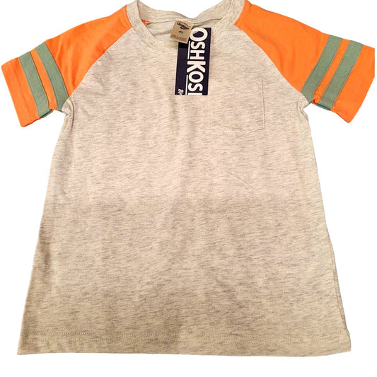 OshKosh B'gosh Toddler Boys' Knit Colorblock S/S Henley T-Shirt - Orange 4T