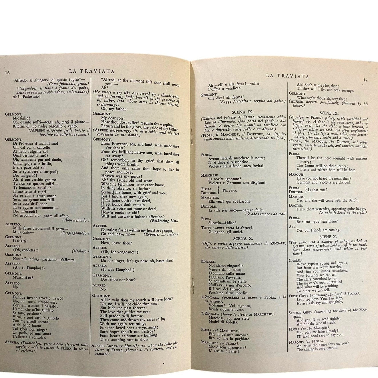 Grand Opera Libretto, La Traviata Verdi, Circa 1960's, Edwin F. Kalmus, NYC