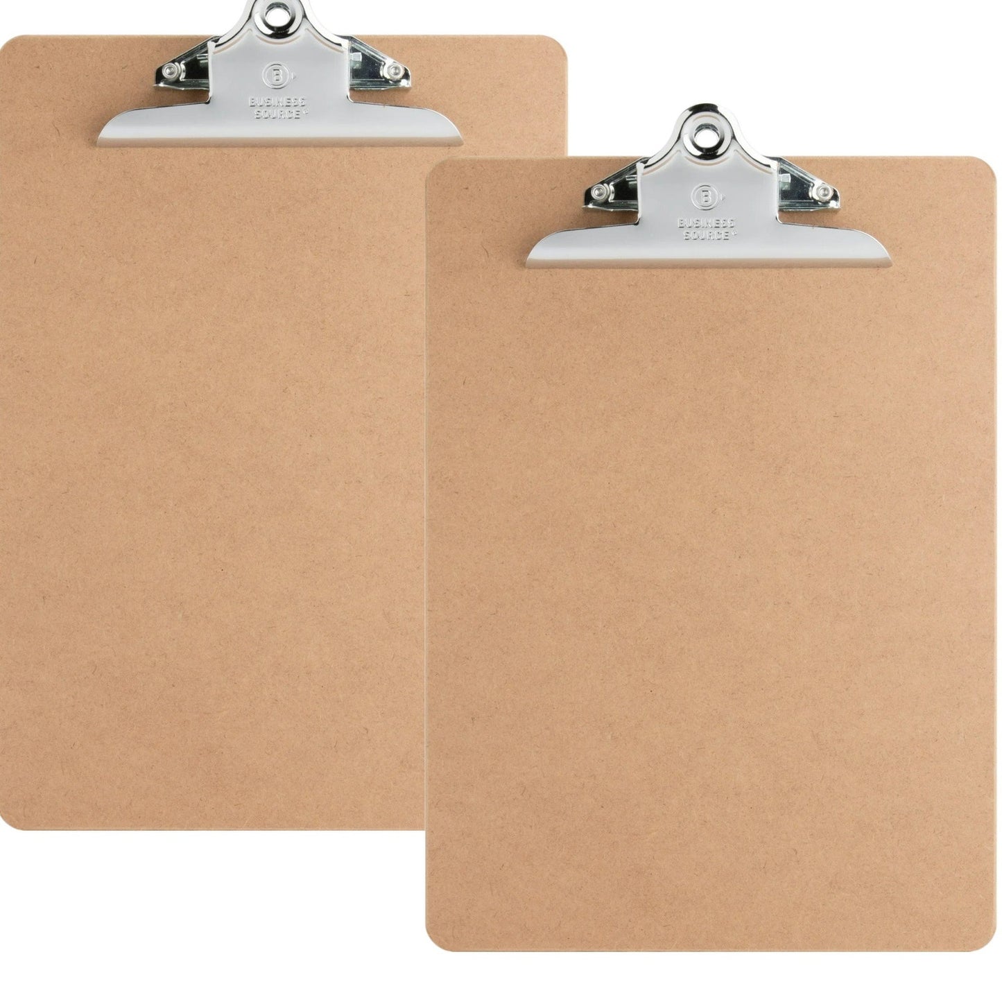 2 Count - Business Source Hardboard Clipboards 9" x 12 1/2" - Hardboard - Brown