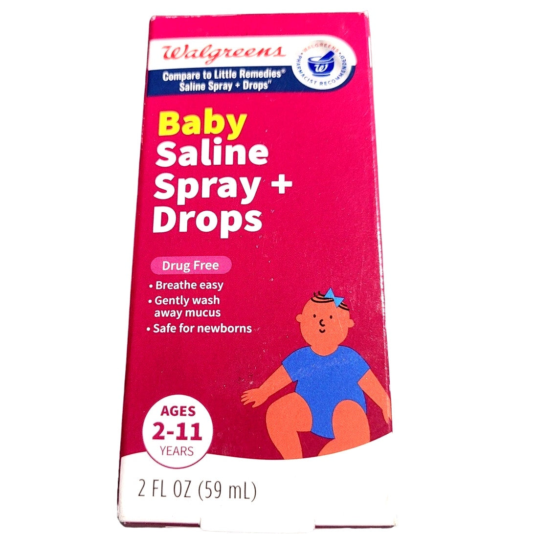 Walgreens Children's Saline Spray + Drops 2.0 fl oz., EXP 02-28-2025