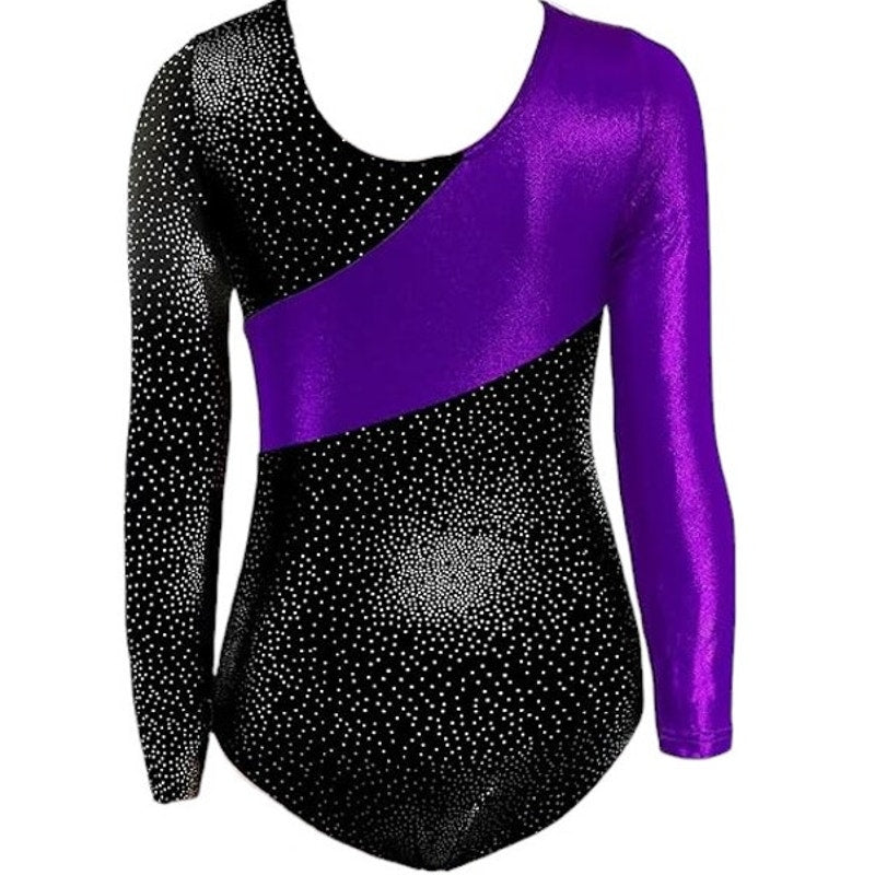 Gymnastics Leotards L/S Dance Leotard Sparkle Ballet Dancewear, 13-14 Years