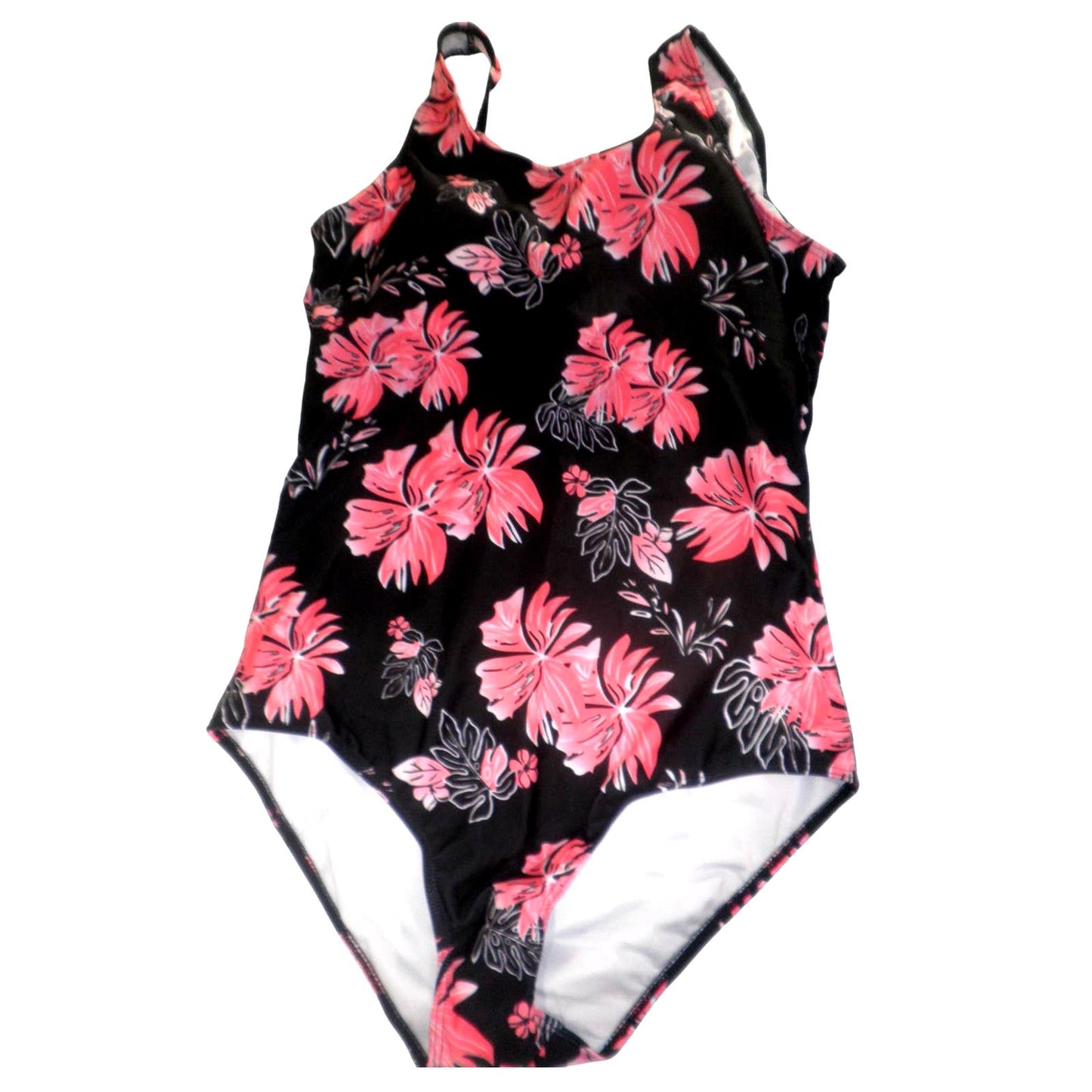 One Piece Bathing Suit Criss Cross Back Swimsuit Women Athletic Swimwear L 10-12