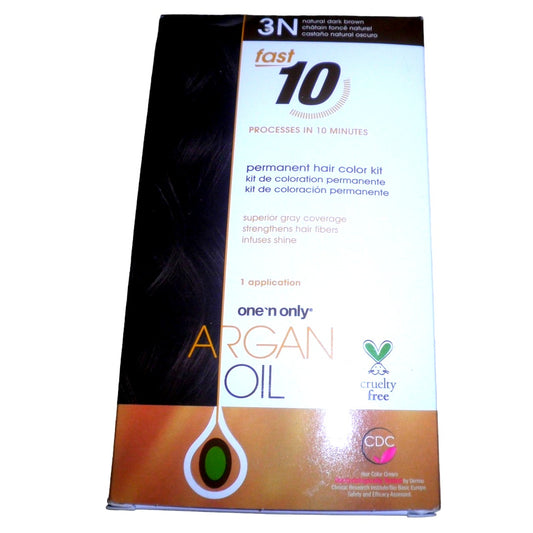 One 'n Only Argan Oil Fast 10 Permanent Hair Color Kit 3N Natural Dark Brown