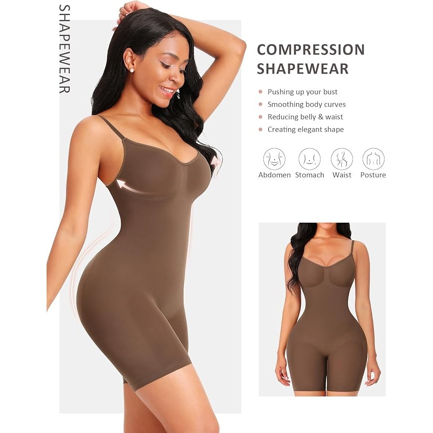 Shapewear Bodysuit Tummy Control Faja Seamless Sculpting Butt Lifter, XS/S