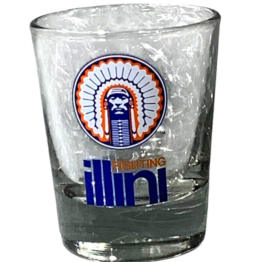 1990 Big 10 (11) NCAA Illinois Fighting Illini, Shot Glass, 2"D x 2-1/2"H