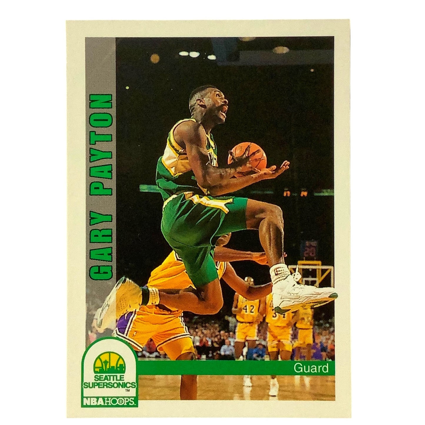 Gary Payton (G), Card #219, Seattle Supersonics, 1992 Skybox NBA Hoops