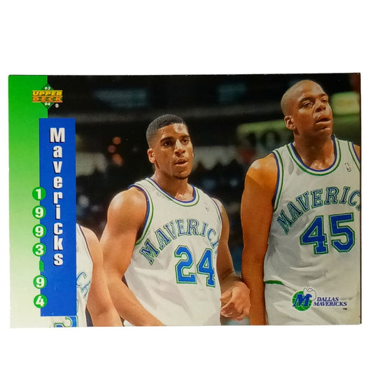 93-94 Upper Deck, Mavericks Schedule #215, Jim Jackson (24) & Sean Rooks (45) NM