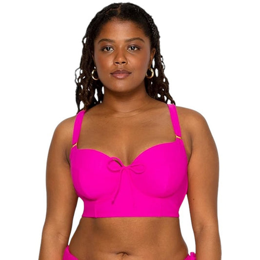 Smart & Sexy Swim Women's Plus-Size Long Lined Underwire Bikini Top, 38DDD (38F)