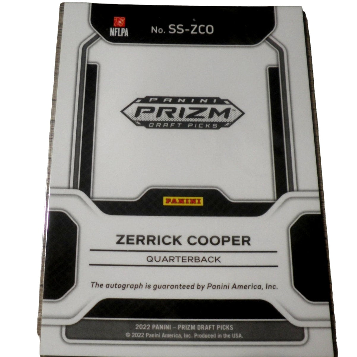 QB Zerrick Cooper Signed Panini Prizm Sensational Signatures, 2022 Draft Picks