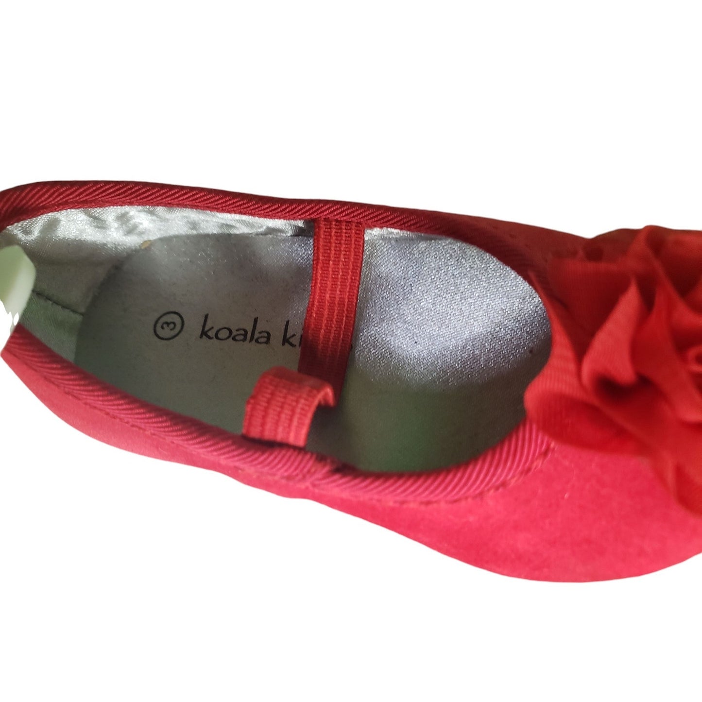 Koala Kids Infant & Toddler Girls Red Flower Ballet Flats Slip-on Shoes, Size 3