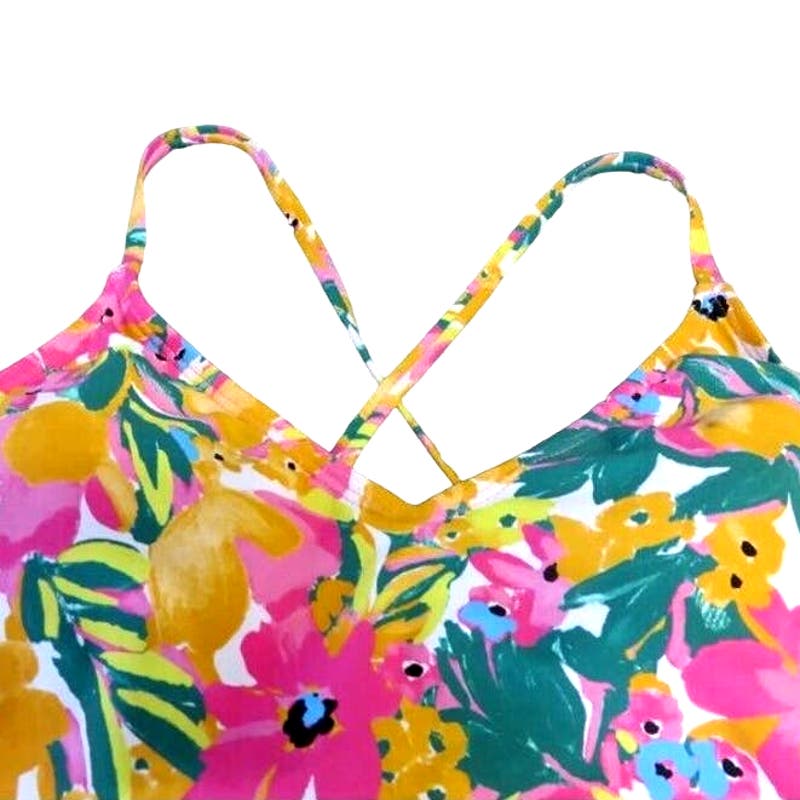 Anne Cole LTD Edition XS Swim Pullover Triangle Tankini Top (Sunshine Floral)