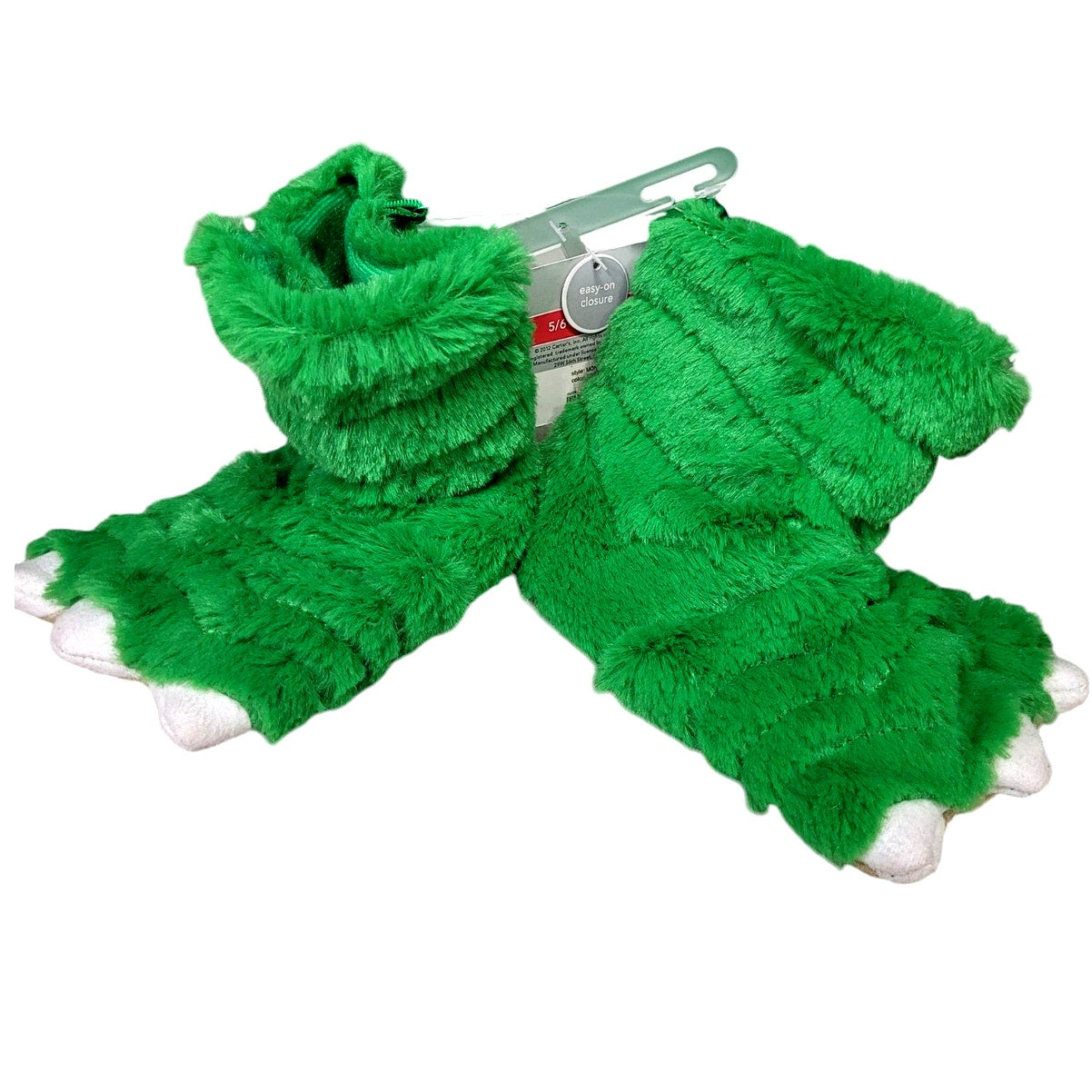 Carter's Green Monster Feet House Shoes, Size Small 5/6 Toddler Slippers