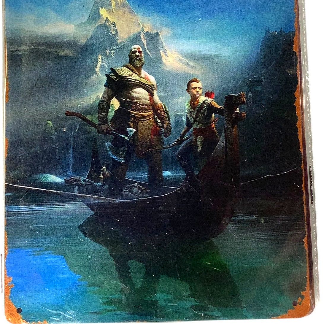 God of War, 8" x 12" Vintage Metal Poster