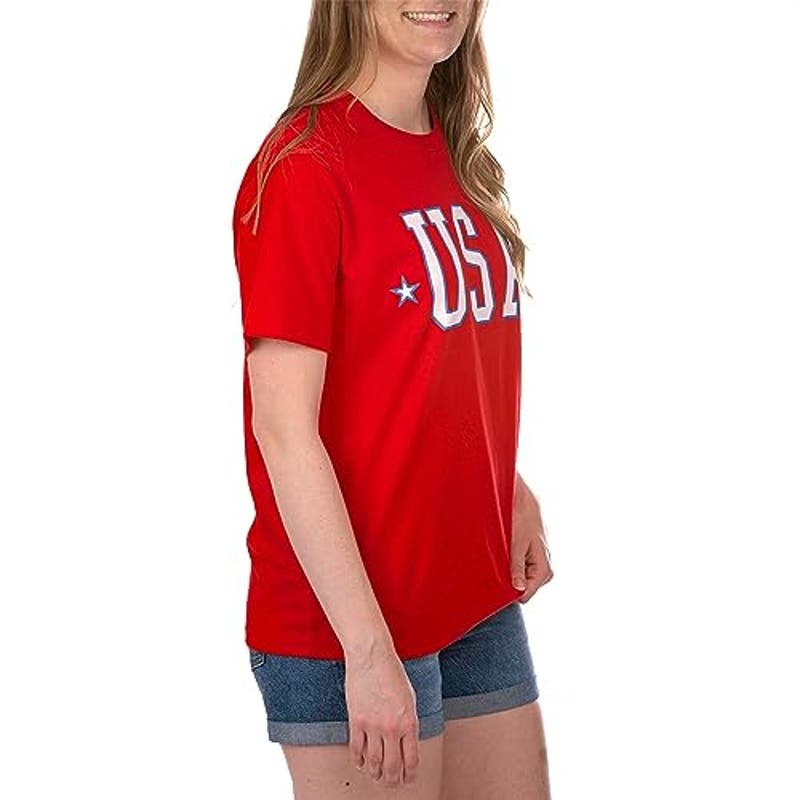 Spirit of America Women's XXL Americana Short Sleeve Graphic T-Shirt (Red XXL)