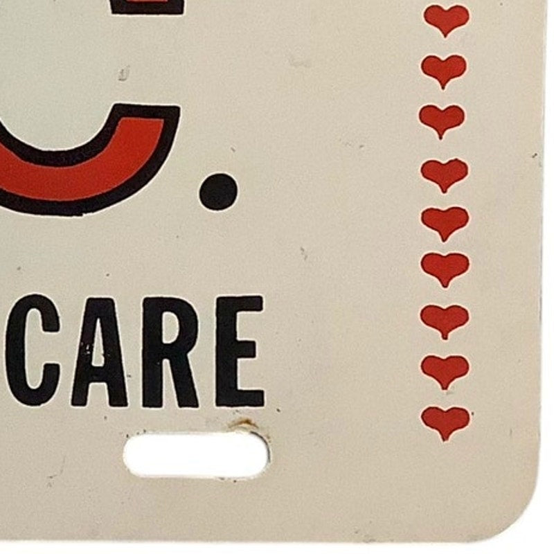 Car Tag - "I Give T.L.C. Tender Loving Care", Stndrd 12" x 6", Vintage Early 80s