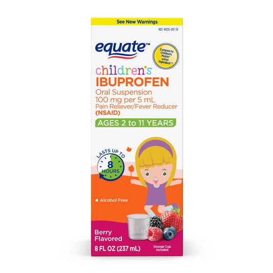 Equate Children's Ibuprofen Oral Suspension (NSAID), Berry Flavor, 8 fl oz